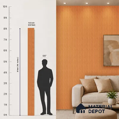 Wooden Look PN 07398 8 ft x 9.6 inch PVC Panel - 10 mm | Suitable for Living Room, Bedroom & Office | Width is Subjected to 5% Variation