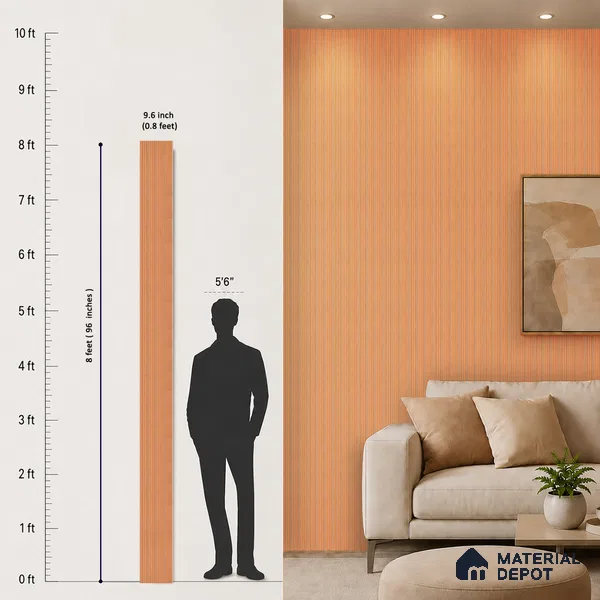 Wooden Look PN 07399 8 ft x 9.6 inch PVC Panel - 10 mm | Suitable for Living Room, Bedroom & Office | Width is Subjected to 5% Variation