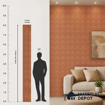 Wooden Look PN 07406 8 ft x 12 inch PVC Panel - 10 mm | Suitable for Living Room, Bedroom & Office | Width is Subjected to 5% Variation