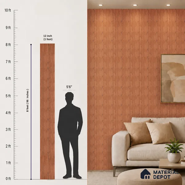 Wooden Look PN 07406 8 ft x 12 inch PVC Panel - 10 mm | Suitable for Living Room, Bedroom & Office | Width is Subjected to 5% Variation