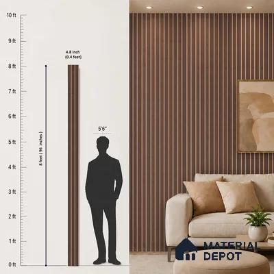 Cappucino Brown Patterned Look PN 07446 8 ft x 4.8 inch PVC Panel - 10 mm | Suitable for Living Room, Bedroom & Office | Width is Subjected to 5% Variation