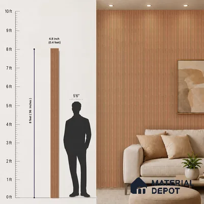 Wooden Look PN 07449 8 ft x 4.8 inch PVC Panel - 10 mm | Suitable for Living Room, Bedroom & Office | Width is Subjected to 5% Variation