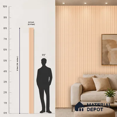 Wooden Look PN 07458 8 ft x 4.8 inch PVC Panel - 10 mm | Suitable for Living Room, Bedroom & Office | Width is Subjected to 5% Variation