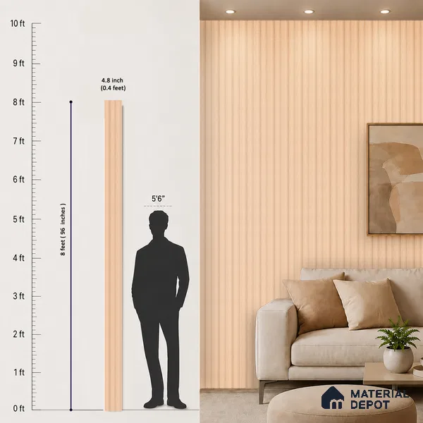 Wooden Look PN 07458 8 ft x 4.8 inch PVC Panel - 10 mm | Suitable for Living Room, Bedroom & Office | Width is Subjected to 5% Variation