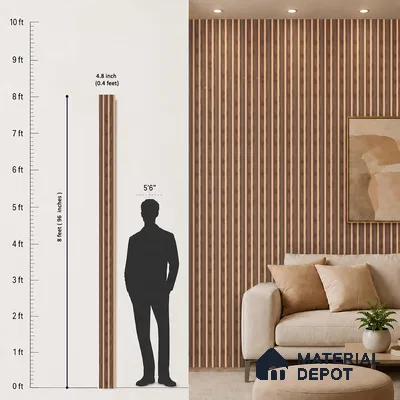 Wooden Look PN 07463 8 ft x 4.8 inch PVC Panel - 10 mm | Suitable for Living Room, Bedroom & Office | Width is Subjected to 5% Variation