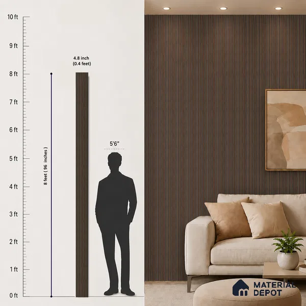 Wooden Look PN 07471 8 ft x 4.8 inch PVC Panel - 10 mm | Suitable for Living Room, Bedroom & Office | Width is Subjected to 5% Variation
