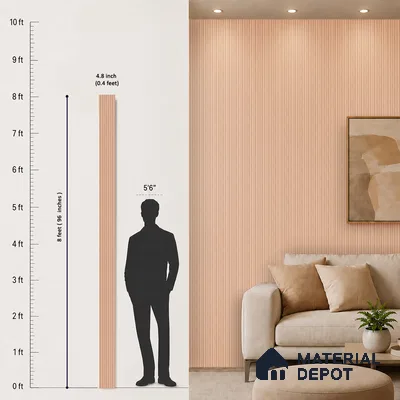 Wooden Look PN 07473 8 ft x 4.8 inch PVC Panel - 10 mm | Suitable for Living Room, Bedroom & Office | Width is Subjected to 5% Variation