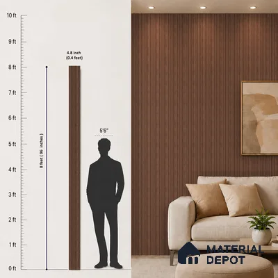 Wooden Look PN 07488 8 ft x 4.8 inch PVC Panel - 10 mm | Suitable for Living Room, Bedroom & Office | Width is Subjected to 5% Variation