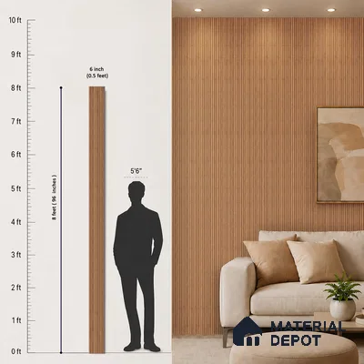 Wooden Look PN 07497 8 ft x 6 inch PVC Panel - 10 mm | Suitable for Living Room, Bedroom & Office | Width is Subjected to 5% Variation