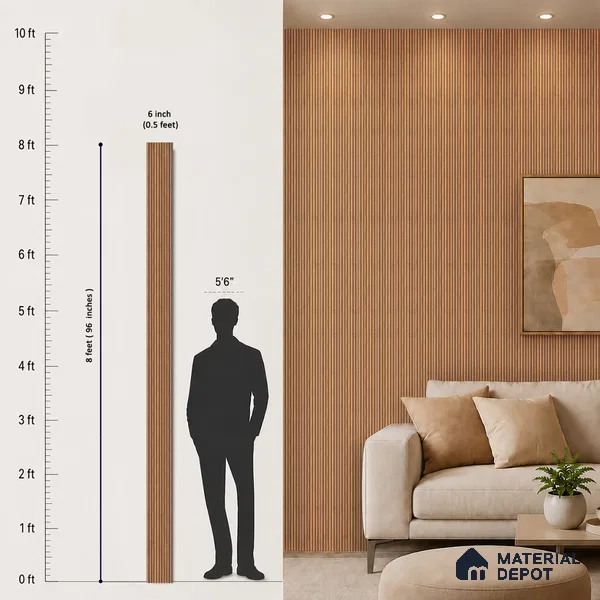 Wooden Look PN 07497 8 ft x 6 inch PVC Panel - 10 mm | Suitable for Living Room, Bedroom & Office | Width is Subjected to 5% Variation