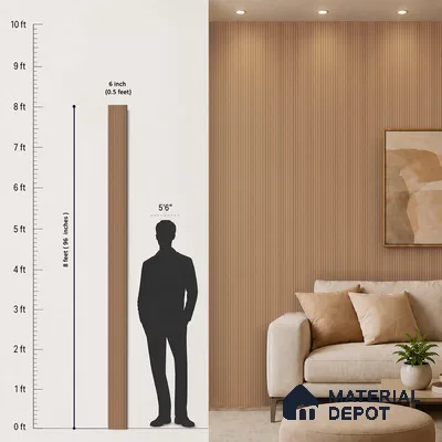 Wooden Look PN 07498 8 ft x 6 inch PVC Panel - 10 mm | Suitable for Living Room, Bedroom & Office | Width is Subjected to 5% Variation
