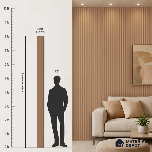 Wooden Look PN 07498 8 ft x 6 inch PVC Panel - 10 mm | Suitable for Living Room, Bedroom & Office | Width is Subjected to 5% Variation