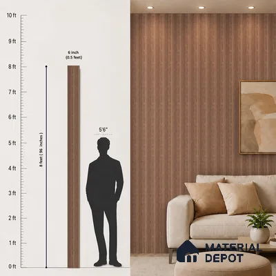 Wooden Look PN 07499 8 ft x 6 inch PVC Panel - 10 mm | Suitable for Living Room, Bedroom & Office | Width is Subjected to 5% Variation