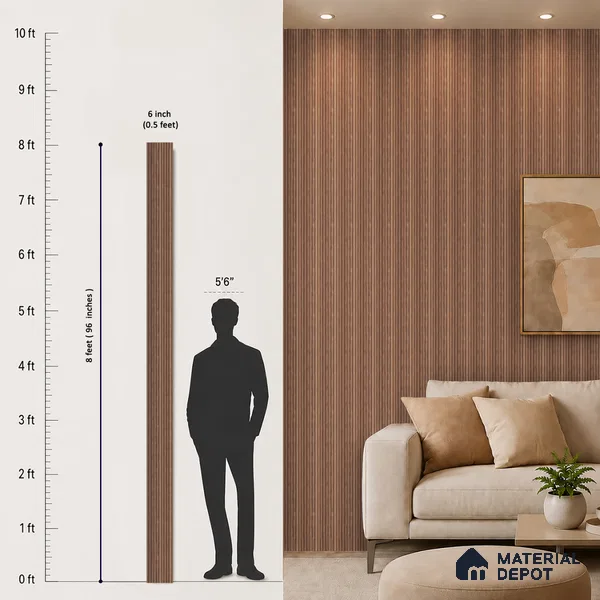 Wooden Look PN 07499 8 ft x 6 inch PVC Panel - 10 mm | Suitable for Living Room, Bedroom & Office | Width is Subjected to 5% Variation