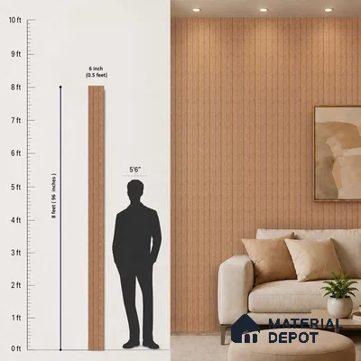 Wooden Look PN 07502 8 ft x 6 inch PVC Panel - 10 mm | Suitable for Living Room, Bedroom & Office | Width is Subjected to 5% Variation