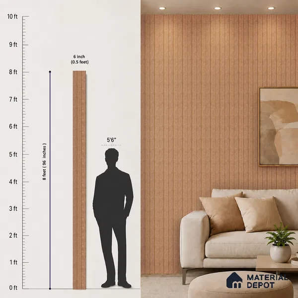 Wooden Look PN 07502 8 ft x 6 inch PVC Panel - 10 mm | Suitable for Living Room, Bedroom & Office | Width is Subjected to 5% Variation