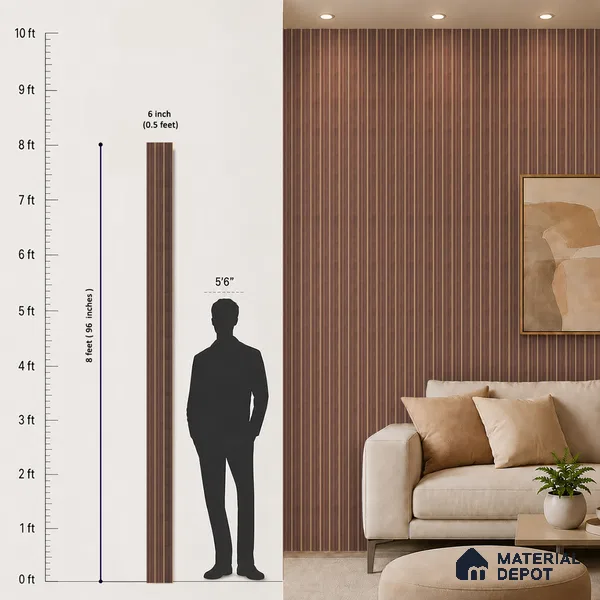 Wooden Look PN 07505 8 ft x 6 inch PVC Panel - 10 mm | Suitable for Living Room, Bedroom & Office | Width is Subjected to 5% Variation
