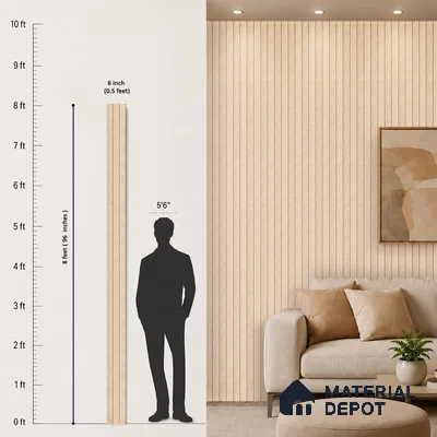 Wooden Look PN 07506 8 ft x 6 inch PVC Panel - 10 mm | Suitable for Living Room, Bedroom & Office | Width is Subjected to 5% Variation
