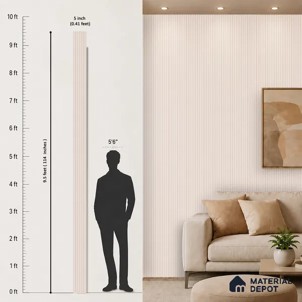 Dove Grey Fabric Look PN 07600 9.5 ft x 4.9 inch Charcoal Panel - 12 mm | Suitable for Feature Wall, TV Unit & Living Room | Width is Subjected to 5% Variation