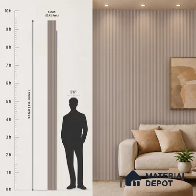 Basalt Grey Plain Colour Look PN 07604 9.5 ft x 4.9 inch Charcoal Panel - 12 mm | Suitable for Feature Wall, TV Unit & Living Room | Width is Subjected to 5% Variation