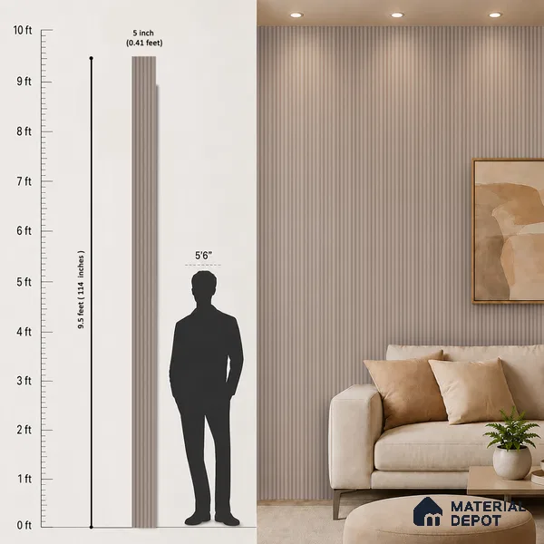 Basalt Grey Plain Colour Look PN 07604 9.5 ft x 4.9 inch Charcoal Panel - 12 mm | Suitable for Feature Wall, TV Unit & Living Room | Width is Subjected to 5% Variation