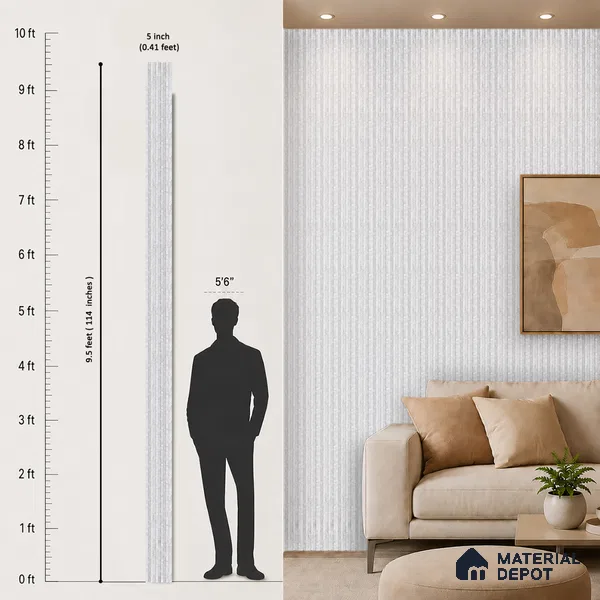Dove Grey Cement Look PN 07606 9.5 ft x 4.9 inch Charcoal Panel - 12 mm | Suitable for Feature Wall, TV Unit & Living Room | Width is Subjected to 5% Variation