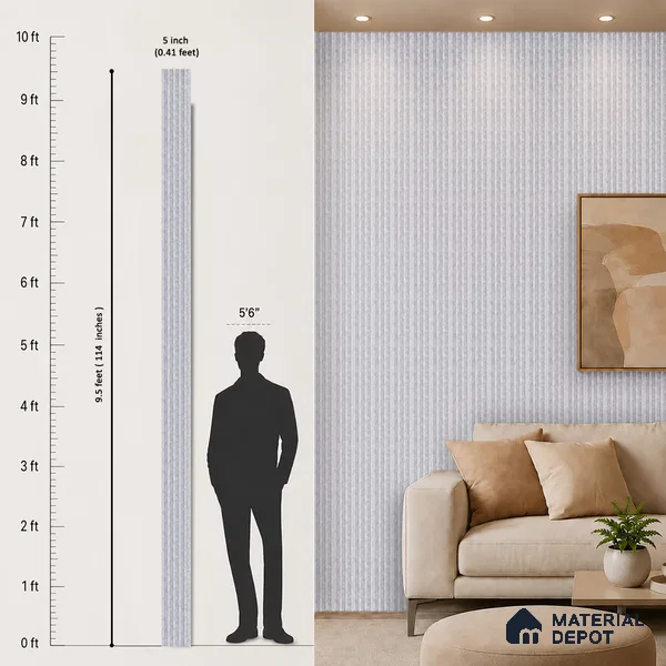 Light Grey Cement Look PN 07608 9.5 ft x 4.9 inch Charcoal Panel - 12 mm | Suitable for Feature Wall, TV Unit & Living Room | Width is Subjected to 5% Variation