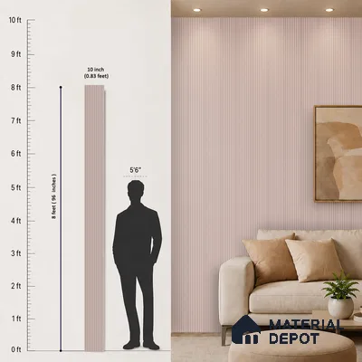 Cement Grey Plain Colour Look PN 07663 8 ft x 10 inch Charcoal Panel - 10 mm | Suitable for Living Room, Bedroom & Office | Width is Subjected to 5% Variation