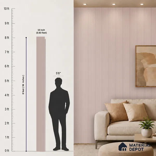 Cement Grey Plain Colour Look PN 07663 8 ft x 10 inch Charcoal Panel - 10 mm | Suitable for Living Room, Bedroom & Office | Width is Subjected to 5% Variation