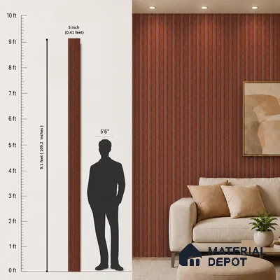 Wooden Look PN 07685 9.1 ft x 4.9 inch Charcoal Panel - 12 mm | Suitable for Living Room, Bedroom & TV Cabinet | Width is Subjected to 5% Variation