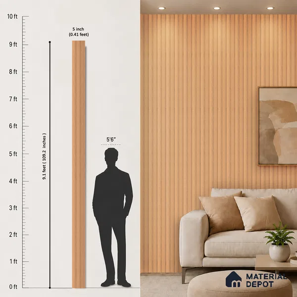 Wooden Look PN 07686 9.1 ft x 4.9 inch Charcoal Panel - 12 mm | Suitable for Living Room, Bedroom & TV Cabinet | Width is Subjected to 5% Variation