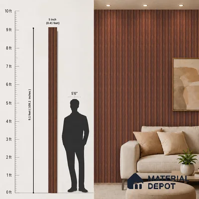 Wooden Look PN 07689 9.1 ft x 4.9 inch Charcoal Panel - 12 mm | Suitable for Living Room, Bedroom & TV Cabinet | Width is Subjected to 5% Variation