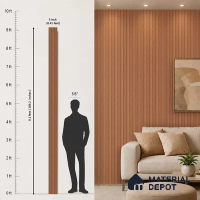 Wooden Look PN 07690 9.1 ft x 4.9 inch Charcoal Panel - 12 mm | Suitable for Living Room, Bedroom & TV Cabinet | Width is Subjected to 5% Variation
