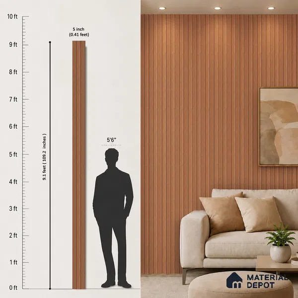 Wooden Look PN 07690 9.1 ft x 4.9 inch Charcoal Panel - 12 mm | Suitable for Living Room, Bedroom & TV Cabinet | Width is Subjected to 5% Variation