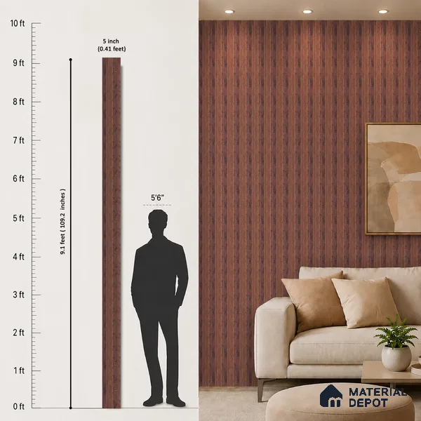 Wooden Look PN 07693 9.1 ft x 4.9 inch Charcoal Panel - 12 mm | Suitable for Living Room, Bedroom & TV Cabinet | Width is Subjected to 5% Variation