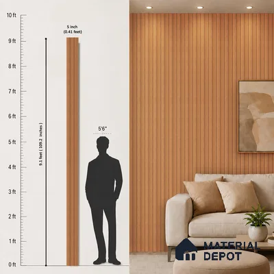 Wooden Look PN 07696 9.1 ft x 4.9 inch Charcoal Panel - 12 mm | Suitable for Living Room, Bedroom & TV Cabinet | Width is Subjected to 5% Variation