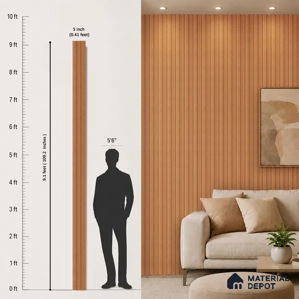 Wooden Look PN 07696 9.1 ft x 4.9 inch Charcoal Panel - 12 mm | Suitable for Living Room, Bedroom & TV Cabinet | Width is Subjected to 5% Variation