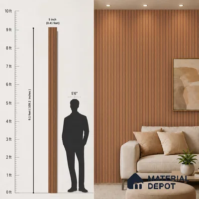 Wooden Look PN 07698 9.1 ft x 4.9 inch Charcoal Panel - 12 mm | Suitable for Living Room, Bedroom & TV Cabinet | Width is Subjected to 5% Variation