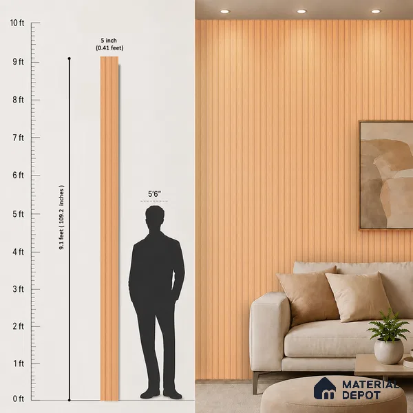 Wooden Look PN 07699 9.1 ft x 4.9 inch Charcoal Panel - 12 mm | Suitable for Living Room, Bedroom & TV Cabinet | Width is Subjected to 5% Variation