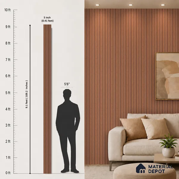 Wooden Look PN 07700 9.1 ft x 4.9 inch Charcoal Panel - 12 mm | Suitable for Living Room, Bedroom & TV Cabinet | Width is Subjected to 5% Variation