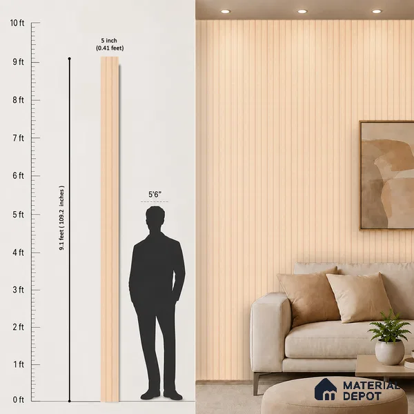 Wooden Look PN 07702 9.1 ft x 4.9 inch Charcoal Panel - 12 mm | Suitable for Living Room, Bedroom & TV Cabinet | Width is Subjected to 5% Variation