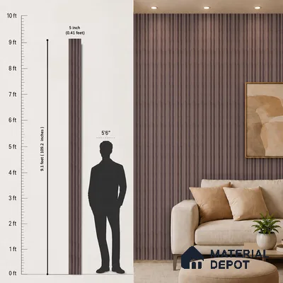 Wooden Look PN 07706 9.1 ft x 4.9 inch Charcoal Panel - 12 mm | Suitable for Living Room, Bedroom & TV Cabinet | Width is Subjected to 5% Variation