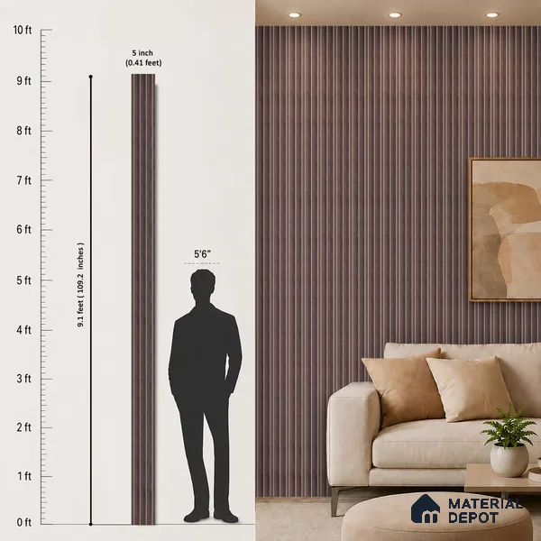 Wooden Look PN 07706 9.1 ft x 4.9 inch Charcoal Panel - 12 mm | Suitable for Living Room, Bedroom & TV Cabinet | Width is Subjected to 5% Variation