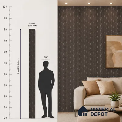 Graphite Black Geometric Look PN 07810 8 ft x 7.8 inch Charcoal Panel - 6 mm | Suitable for Living Room, Bedroom & Office | Width is Subjected to 5% Variation