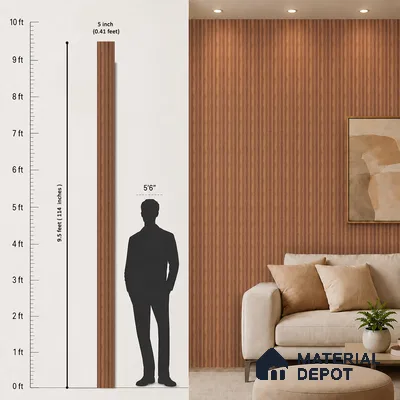 Wooden Look PN 07870 9.5 ft x 4.9 inch Charcoal Panel - 11 mm | Suitable for Feature Wall, Living Room & Bedroom | Width is Subjected to 5% Variation