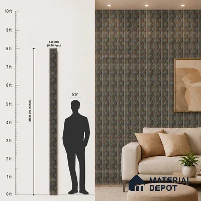 Multi Colour Metallic Louver PN 05309 8 ft x 4.8 inch Charcoal Panel - 12 mm | Suitable for Feature Wall, TV Unit & Living Room | Width is Subjected to 5% Variation
