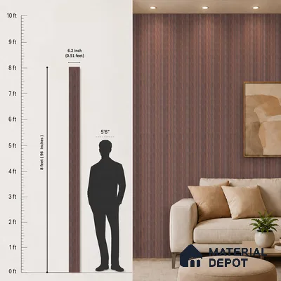 Wooden Look PN 00533 8 ft x 6.2 inch Charcoal Panel - 6 mm | Suitable for Feature Wall, TV Unit & Living Room | Width is Subjected to 5% Variation