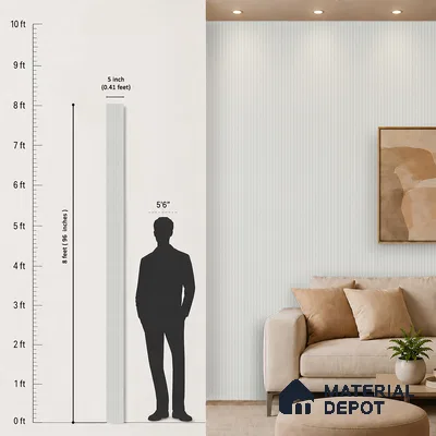 Dove Grey Plain Colour Look PN 00619 8 ft x 4.9 inch Charcoal Panel - 11 mm | Suitable for Feature Wall, TV Unit & Living Room | Width is Subjected to 5% Variation