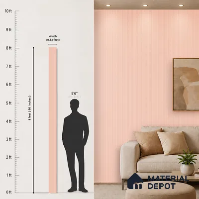 Apricot Plain Colour Look PN 00625 8 ft x 4 inch Charcoal Panel - 11 mm | Suitable for Feature Wall, TV Unit & Living Room | Width is Subjected to 5% Variation