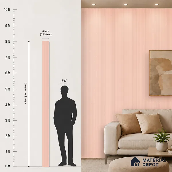 Apricot Plain Colour Look PN 00625 8 ft x 4 inch Charcoal Panel - 11 mm | Suitable for Feature Wall, TV Unit & Living Room | Width is Subjected to 5% Variation